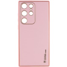 Кожаный чехол Xshield для Samsung Galaxy S24 Ultra – Розовый