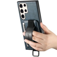 Кожаный чехол Wallet case and straps для Samsung Galaxy S24 Ultra – Синий