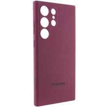 Чохол Silicone Cover Lakshmi Full Camera (AAA) with Logo для Samsung Galaxy S24 Ultra – Бордовий