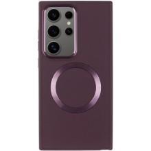 TPU чехол Bonbon Metal Style with MagSafe для Samsung Galaxy S24 Ultra (Бордовый)