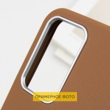 Кожаный чехол Leather Case Metal Buttons для Samsung Galaxy S24 Ultra – Коричневый