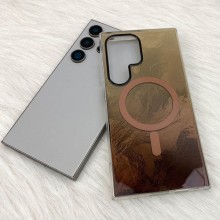 Чехол TPU Shiny Mountain (MagFit) для Samsung Galaxy S24 Ultra – Коричневый