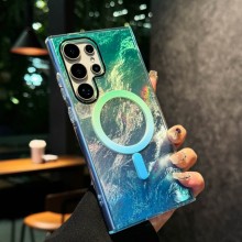 Чехол TPU Shiny Mountain (MagFit) для Samsung Galaxy S24 Ultra – Зеленый