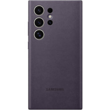 Кожаный чехол Leather Case (AAA) для Samsung Galaxy S24 Ultra – Фиолетовый