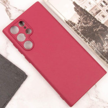 Чехол TPU GETMAN Liquid Silk Full Camera для Samsung Galaxy S24 Ultra – Бордовый