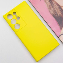 Чехол TPU GETMAN Liquid Silk Full Camera для Samsung Galaxy S24 Ultra – Желтый