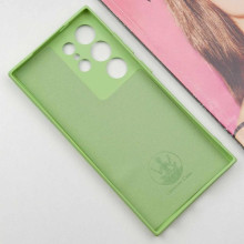 Чехол TPU GETMAN Liquid Silk Full Camera для Samsung Galaxy S24 Ultra – Зеленый