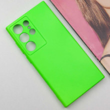 Чехол TPU GETMAN Liquid Silk Full Camera для Samsung Galaxy S24 Ultra – Салатовый