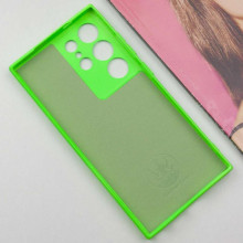 Чехол TPU GETMAN Liquid Silk Full Camera для Samsung Galaxy S24 Ultra – Салатовый