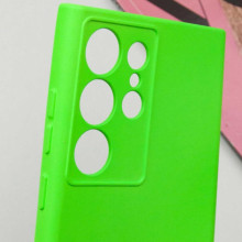 Чехол TPU GETMAN Liquid Silk Full Camera для Samsung Galaxy S24 Ultra – Салатовый