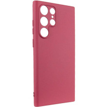 Чехол TPU GETMAN Liquid Silk Full Camera для Samsung Galaxy S24 Ultra – Бордовый