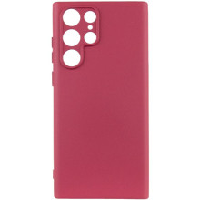 Чехол TPU GETMAN Liquid Silk Full Camera для Samsung Galaxy S24 Ultra – Бордовый