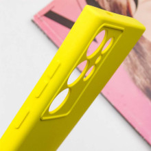 Чехол TPU GETMAN Liquid Silk Full Camera для Samsung Galaxy S24 Ultra – Желтый