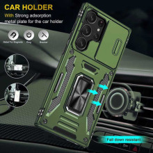 Ударостійкий чохол Camshield Army Ring для Samsung Galaxy S24 Ultra – Оливковий