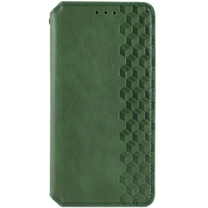 Кожаный чехол-книжка GETMAN Cubic (PU) для Samsung Galaxy S24 Ultra (Зеленый)