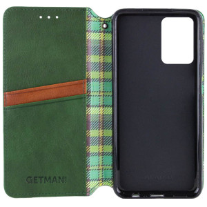 Кожаный чехол-книжка GETMAN Cubic (PU) для Samsung Galaxy S24 Ultra – Зеленый
