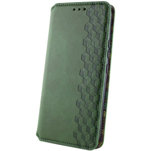 Кожаный чехол-книжка GETMAN Cubic (PU) для Samsung Galaxy S24 Ultra – Зеленый