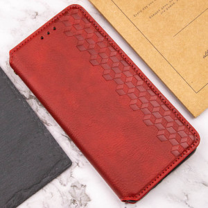 Кожаный чехол-книжка GETMAN Cubic (PU) для Samsung Galaxy S24 Ultra – Красный