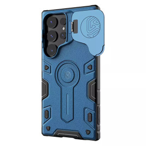 TPU+PC чехол Nillkin CamShield Armor Prop для Samsung Galaxy S24 Ultra – Blue