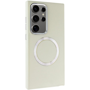 TPU чехол Bonbon Metal Style with Magnetic Fit для Samsung Galaxy S24 Ultra (Белый)