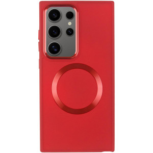 TPU чехол Bonbon Metal Style with Magnetic Fit для Samsung Galaxy S24 Ultra (Красный)