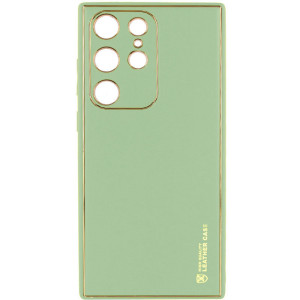 Кожаный чехол Xshield для Samsung Galaxy S24 Ultra (Зеленый)