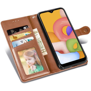 Кожаный чехол-книжка GETMAN Gallant (PU) для Samsung Galaxy S24 Ultra – Коричневый