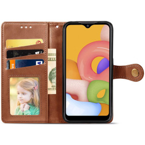 Кожаный чехол-книжка GETMAN Gallant (PU) для Samsung Galaxy S24 Ultra – Коричневый
