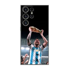 Чехлы Лео Месси Аргентина для Samsung Galaxy S24 Ultra (Счастливый Месси)