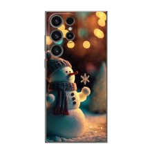 Чехлы на Новый Год Samsung Galaxy S24 Ultra (Снеговик праздничный)