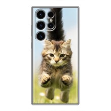 Чехлы с Котиками для Samsung Galaxy S24 Ultra (VPrint) (Прыжок кота)