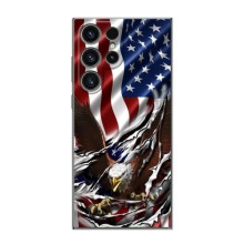 Чехол Флаг USA для Samsung Galaxy S24 Ultra