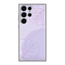 Чохол квітковий дизайн для Samsung Galaxy S24 Ultra – Монстера фіолетова