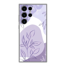Силконовий чохол з принтом в квітах на Samsung Galaxy S24 Ultra (Фіолетовий дизайн)