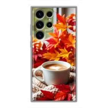 Чехол с уникальным дизайном «Осень с кофе» для Samsung Galaxy S24 Ultra