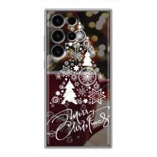 Рождественские Чехлы для Samsung Galaxy S24 Ultra (VPrint) (Елочка узорная)