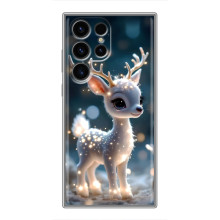 Яркий чехол для Samsung Galaxy S24 Ultra с Зимними Оленятами – Блистающий оленёнок