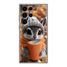 Печатный чехол «Зверята с кофе» для Samsung Galaxy S24 Ultra