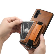 Шкіряний чохол Wallet case and straps для Samsung Galaxy S24 – Коричневий