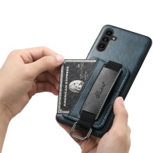 Кожаный чехол Wallet case and straps для Samsung Galaxy S24 – Синий