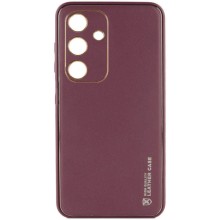 Шкіряний чохол Xshield для Samsung Galaxy S24 – Бордовий