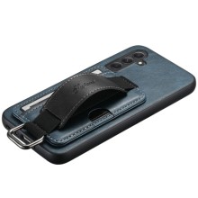 Шкіряний чохол Wallet case and straps для Samsung Galaxy S24 – Синій