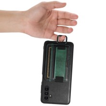 Шкіряний чохол Wallet case and straps для Samsung Galaxy S24 – Чорний