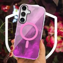 Чехол TPU Shiny Mountain (MagFit) для Samsung Galaxy S24 – Розовый