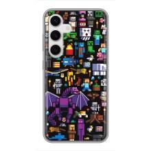 Чехол майнкрафт для Samsung Galaxy S24 – Все персонажи