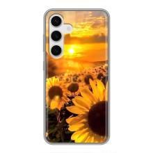 Чехол с Цветами для Samsung Galaxy S24 (поле подсолнухов)