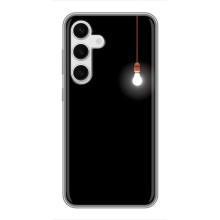 Чехол с картинками на черном фоне для Samsung Galaxy S24 – Лампочка