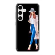 Чехол с картинкой Модные Девчонки Samsung Galaxy S24 – Девушка со смартфоном