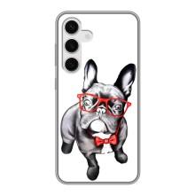 Бампер для Samsung Galaxy S24 с картинкой "Песики" (В очках)