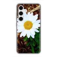 Чехол с ромашками на Samsung Galaxy S24 – Белая ромашка